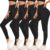 ACTINPUT 4 Pack Leggings for Women Black High Waist Tummy Control Leggings Ladies Buttery Soft Workout Gym Yoga Pants Slim Tights Regular&Plus Size