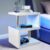 Blisswood White Led Side Table Small Coffee Table For Living Room, High Gloss S Shape Sofa End Table With RGB Led Lights, 2 Tier Storage Shelves Ractangle Coffee Table For Home Office Furniture