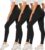 DDOBB 3 Pack Leggings for Women High Waisted Black Leggings Tummy Control Stretchy Pants Trousers for Gym Fitness Yoga Running Regular&Plus Size