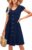 OUGES Women’s Short/Long Sleeve Summer Spring Dress Casual Button Down Midi V Neck Ladies Dresses with Pockets