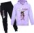 YUANZLN Girls Tracksuit Kids Hoodie and Joggers Pant 2Pcs Outfit Cartoon Casual Clothing